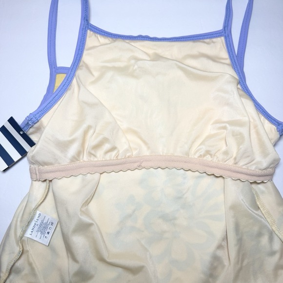 Lands End Vintage High Square Neck Tankini Swim Top Yellow 12 Kidcore 90’s Retro - Picture 6 of 7